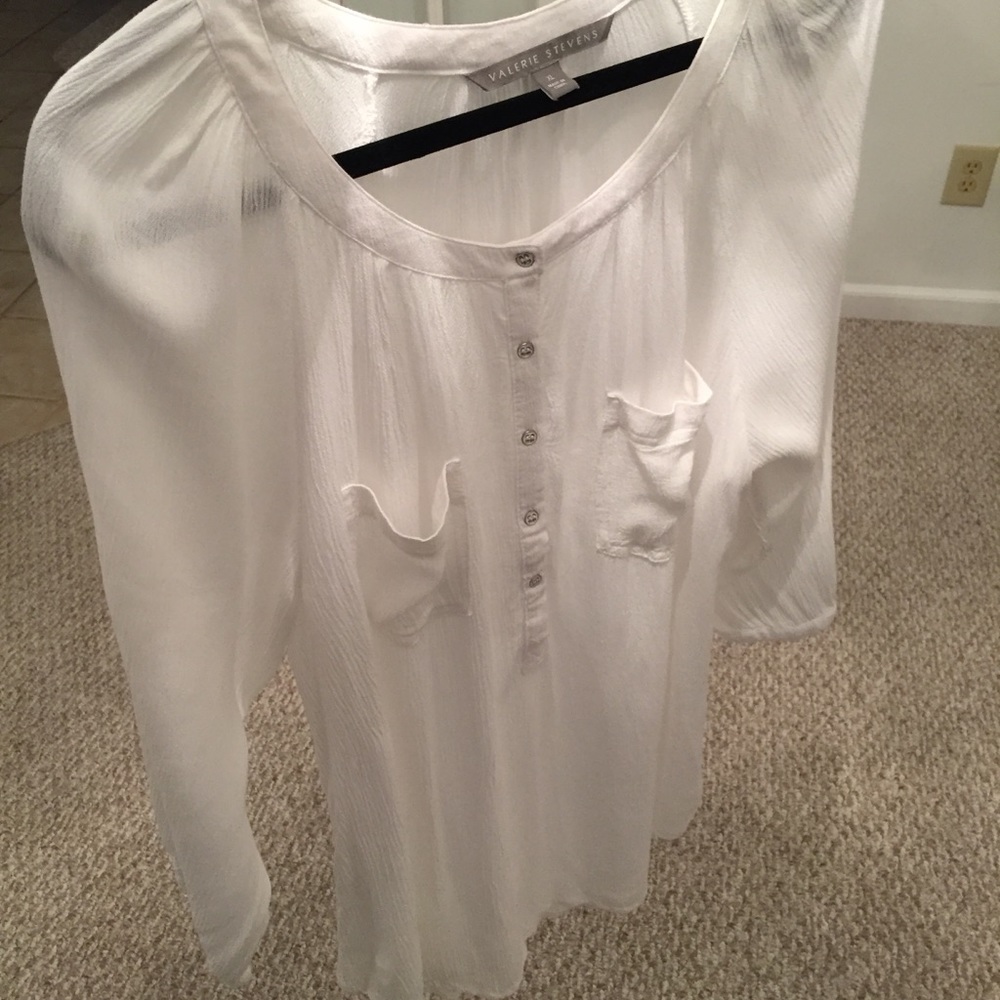 Valerie Stevens lovely rayon crepe top Sz XL